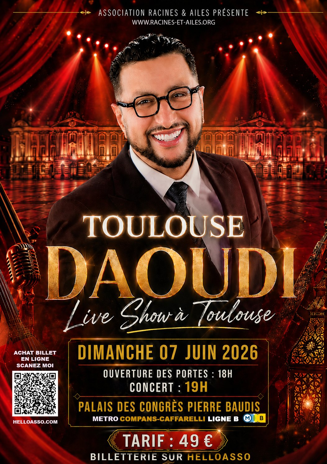 Affiche officielle — Daoudi Live Show à Toulouse, 7 juin 2026
