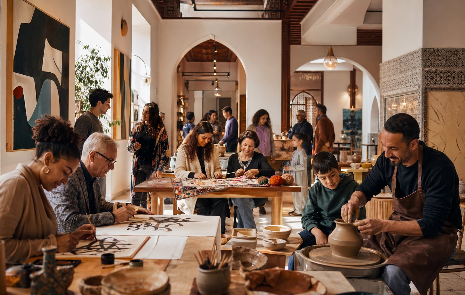 Promouvoir la culture marocaine — atelier artistique dans un riad